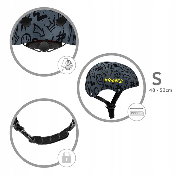 Kask ochronny Kidwell ORIX Plus Graffiti S rower hulajnoga