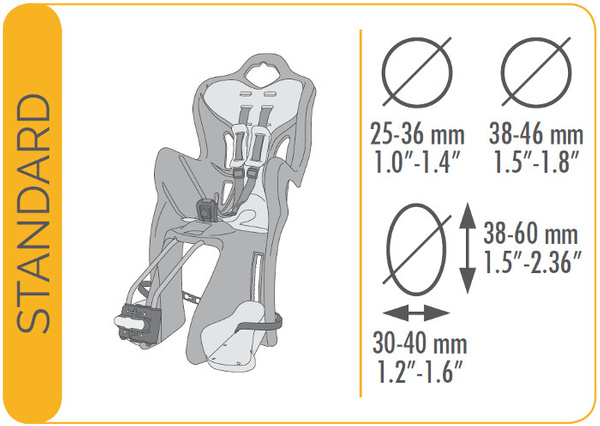 BELLELLI B-One Standard fotelik rowerowy na ramę beżowy
