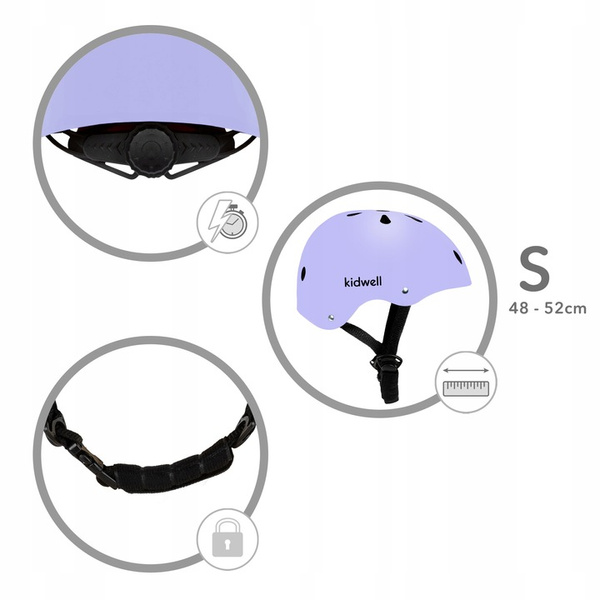 KASK ochronny Kidwell ORIX II Violet Fiolet S rower hulajnoga dla dziecka